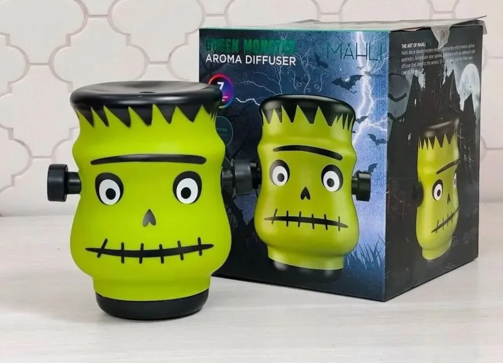 Mahli Frankenstein Green Monster Aroma Oil Diffuser  Lights Halloween New